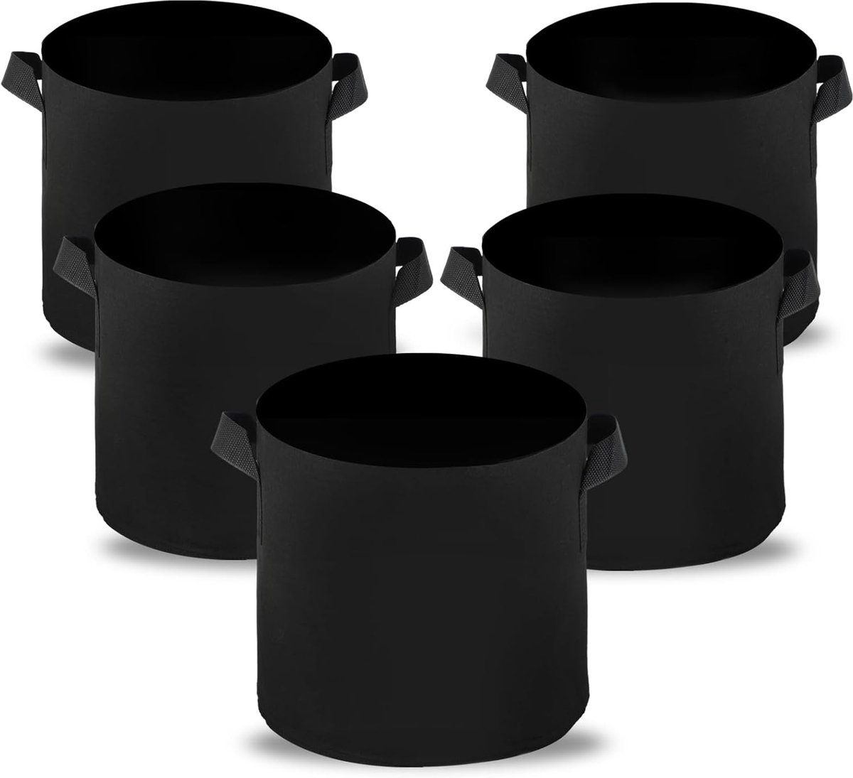Set van 5 stoffen potten van 20 liter, 20 l plantenzak, van