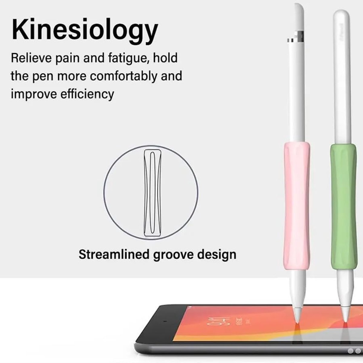 Potloodgrepen, compatibel met Apple Pencil Pro & 2e generatie siliconen, ergonomische comfortabele grip houder voor stylus, verpakking van 3 stuks