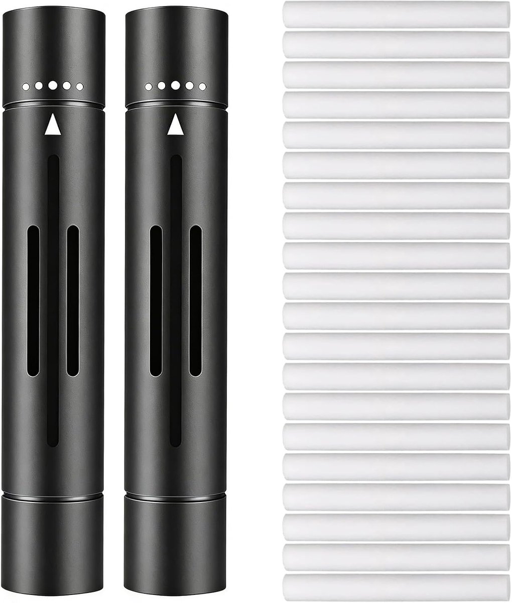 SnelShoppen - Auto geur interieur 2 stuks aluminium luchtverfrisser met 20 ongeparfumeerde aromatherapie navulpads voor autoventilatie en frisse lucht