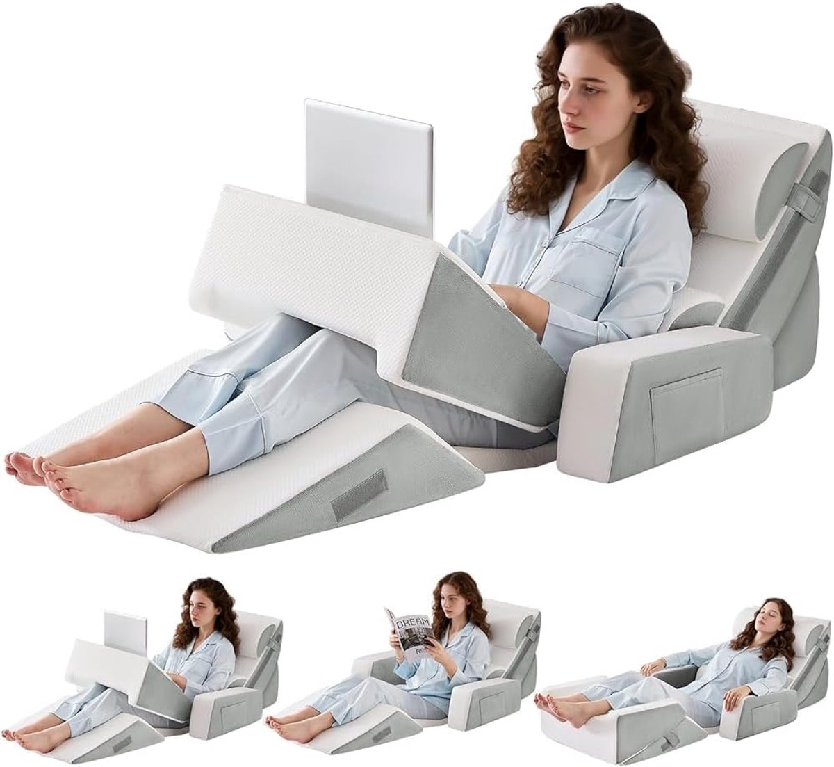 Orthopedisch Wedge Kussen Set 9-delig - Geheugenfoam - Aanpasbaar voor pijnverlichting - Ideaal voor herstel - SnelShoppen