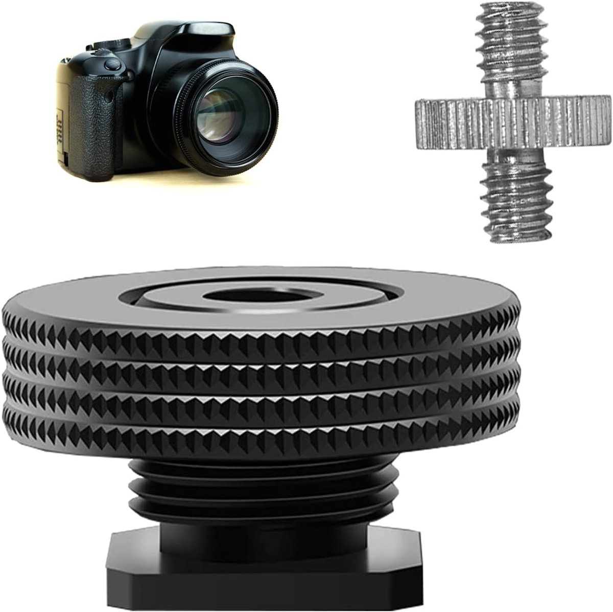 1/4" vrouwelijk draad naar hot shoe adapter, statiefschroefdraad voor