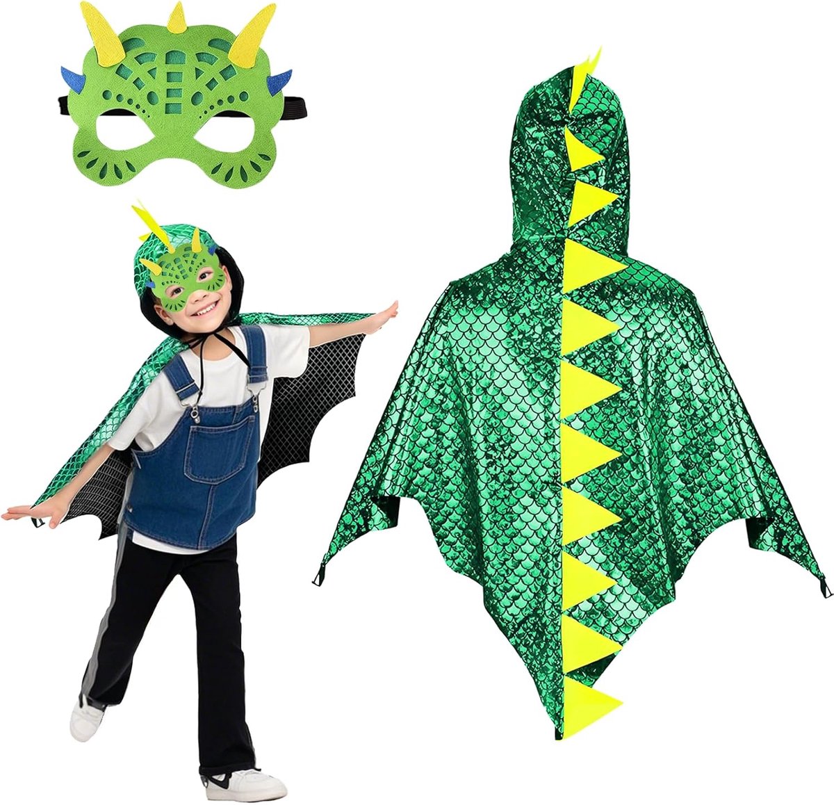 Dinosaurus cape voor kinderen: carnavalskostuums dinosaurus 2 stuks