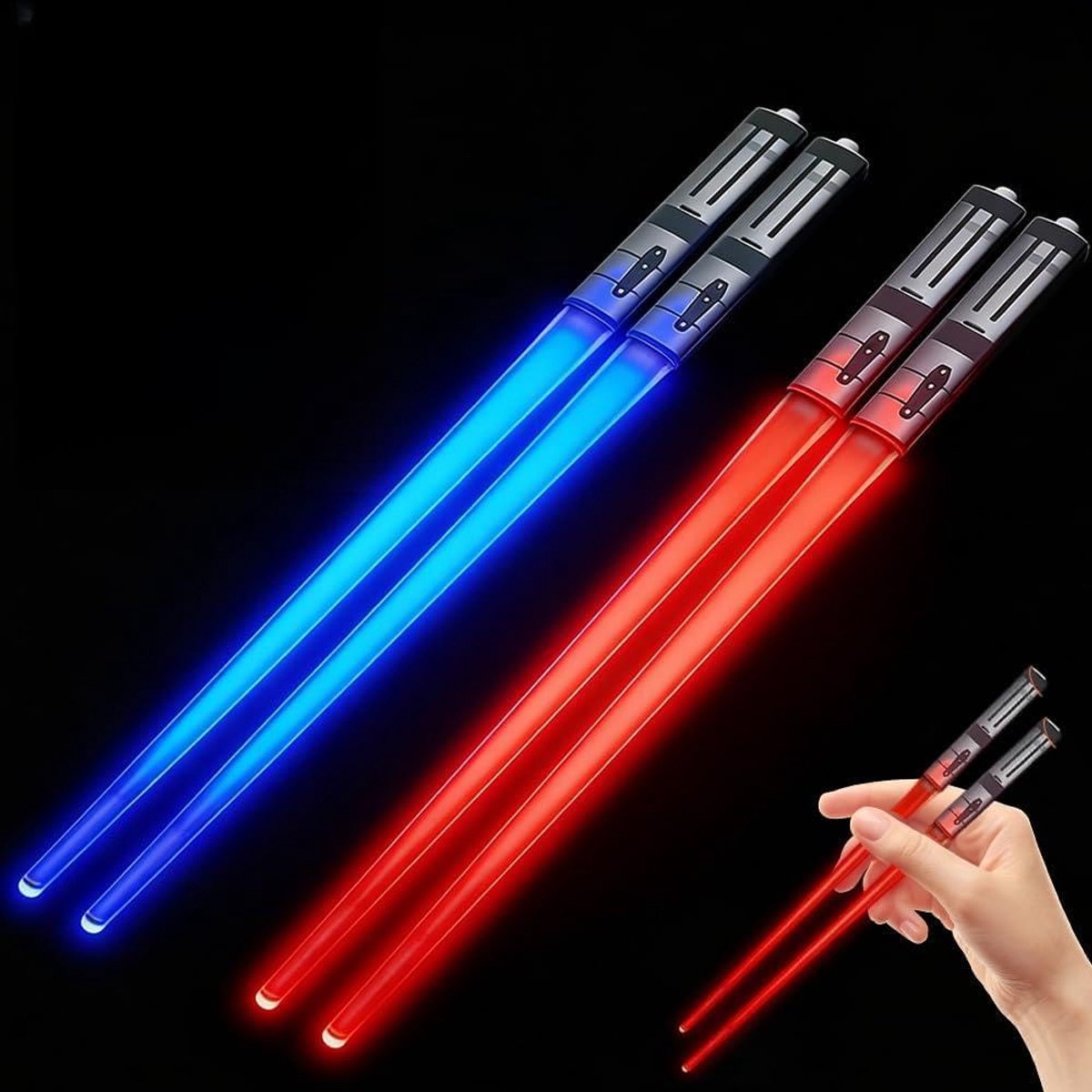 Eetstokjes, 2 paar Lightsaber Chopsticks, herbruikbare lichtzwaard
