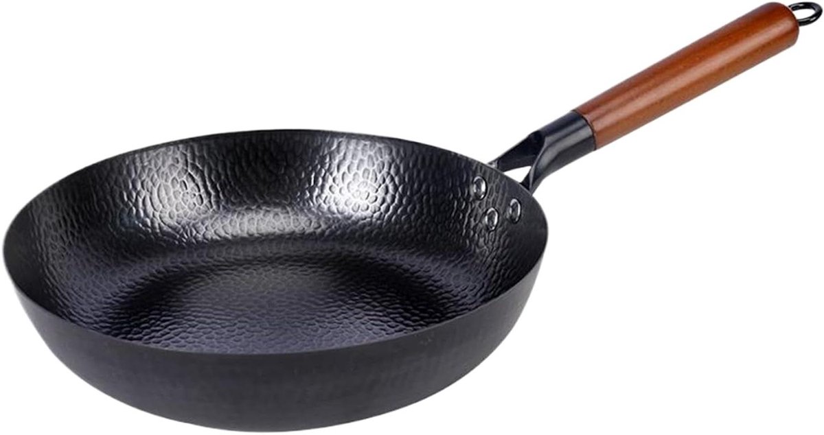 Koekenpan Japanse Stijl - Saute Pan Frituurpan - Binnen en Buiten Koken - Afneembare Handgreep - 28 cm - Zwart