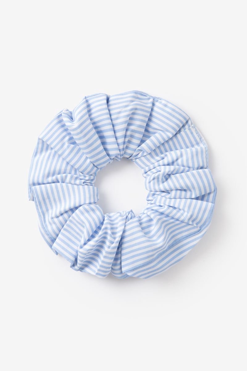 Sissy-Boy - Lichtblauwe gestreepte scrunchie