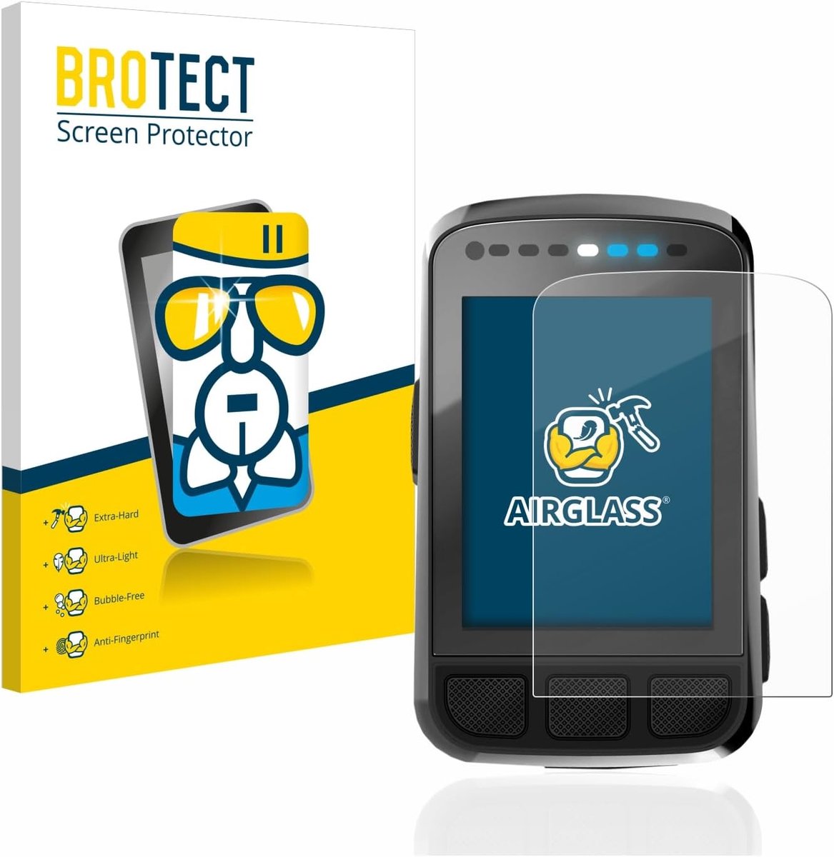 SnelShoppen - BROTECT Glas Screen Protector voor Wahoo Elemnt Bolt V2 GPS - 9H Hardheid, Hybride Glas-Plastic, Ultra Licht, Bescherming, Schermbeveili