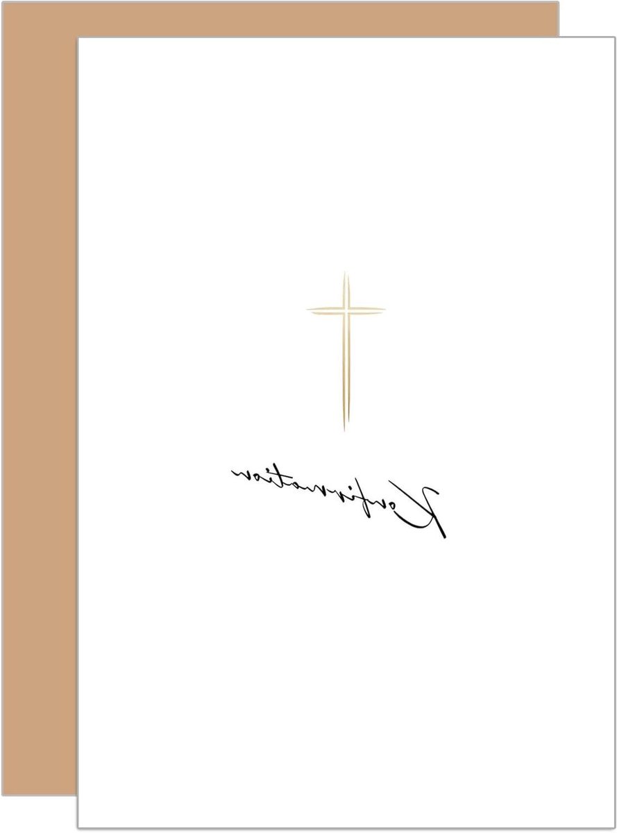 Wenskaart Confirmatie - Kaart Jongeren - Bijzondere Waardering - Edel Goud Design - 115 x 17 cm - Neutraal