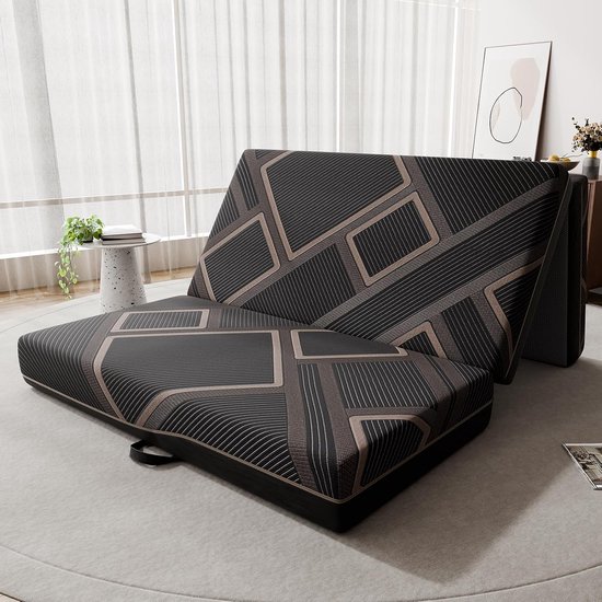 Vouwmatras - Gastenmatras Logeerbed - Comfortabel Slapen - Wasbaar Overtrek - 90x200x15 cm - Grijs — afbeelding 2