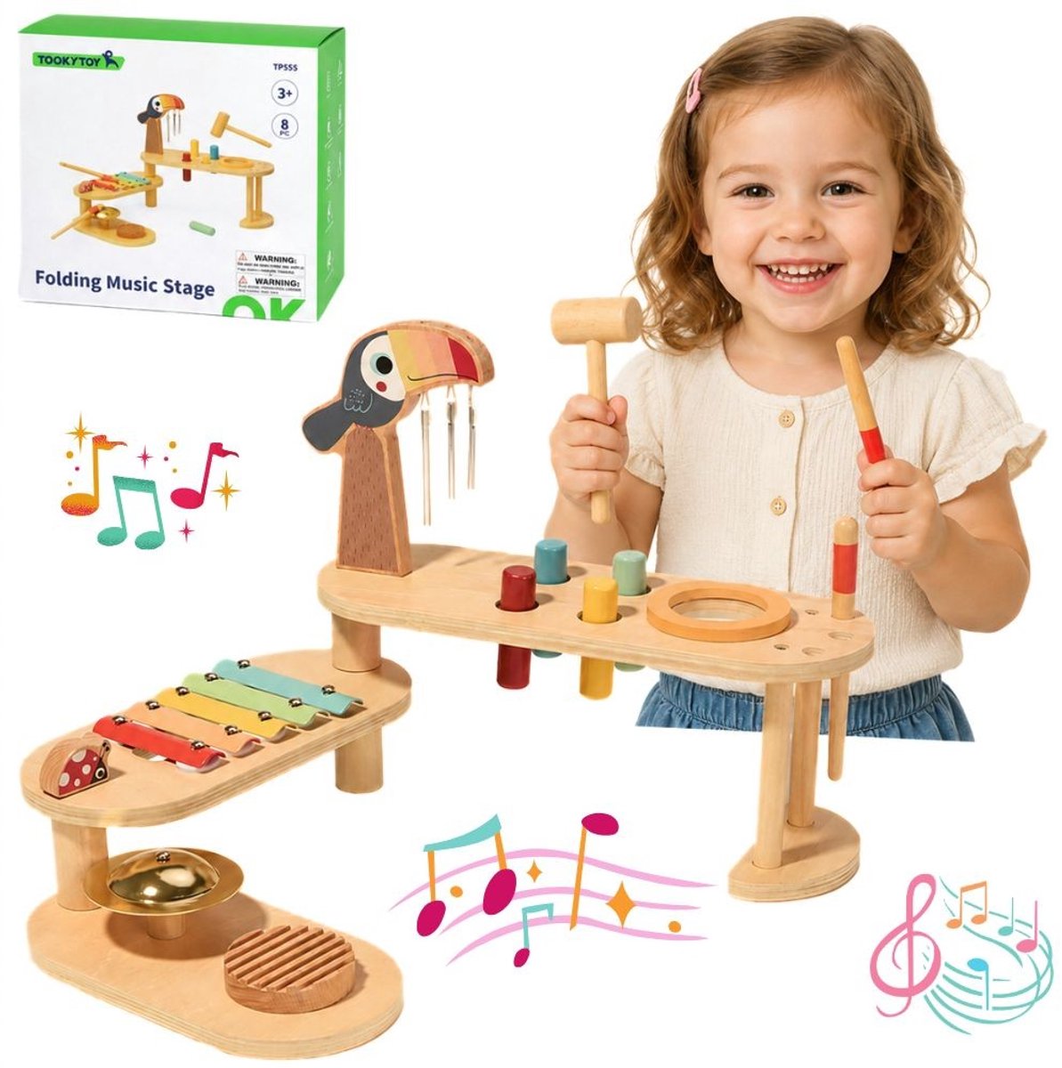 Tooky Toy Educatieve muziektafel - Toekan - UNI