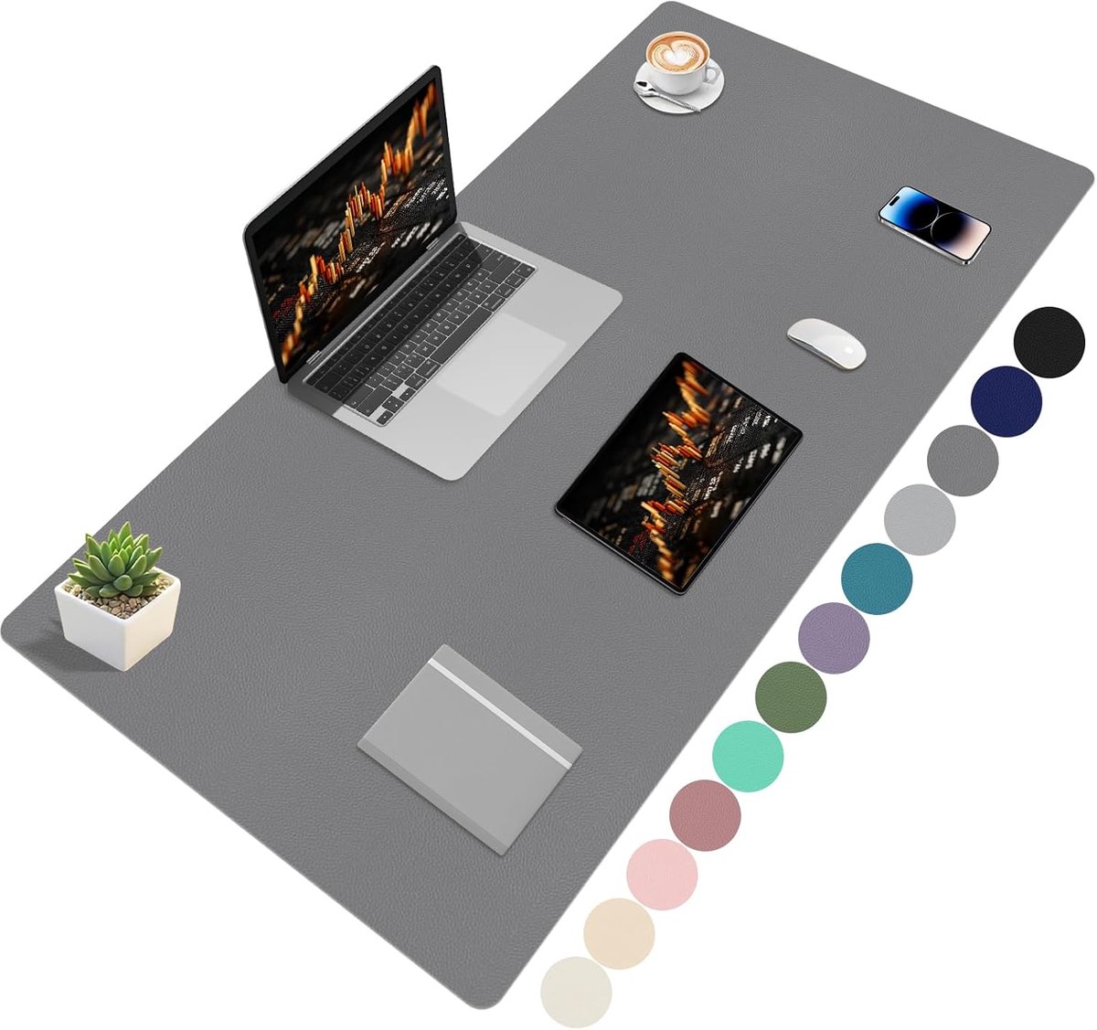 SnelShoppen - Grote Bureaumat - PU Leren Bureau Bescherming, Waterdichte Muismat, 120x60cm - Desk Accessories voor Thuis en Kantoor - Antislip, Ideaal