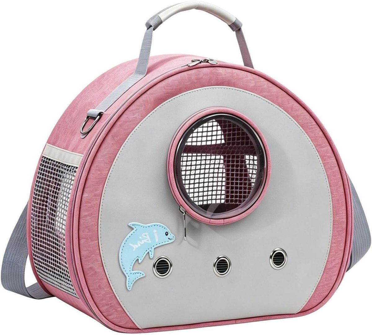 Draagtas Huisdieren - Reisbox Transportbox - Veilig Vervoeren - Ademend Oxford Stof - 38x30x4 cm - Roze