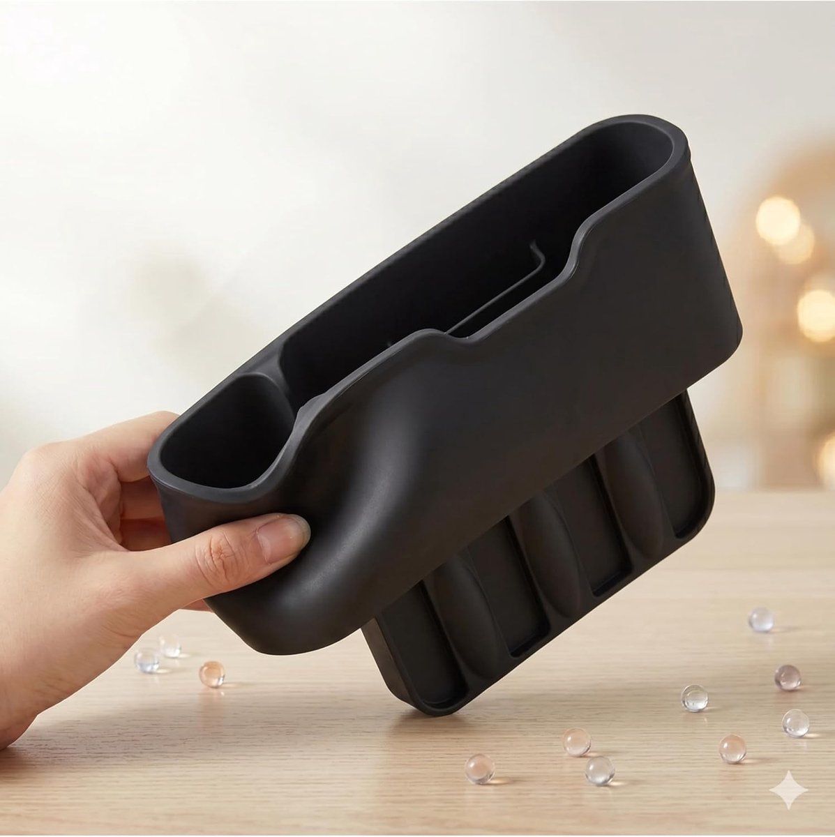 SnelShoppen - Car Seat Crevice Organizer Silicone Auto Organizer voor Stoel Gaten Console Opbergdoos voor Mobiele Telefoon, Kaarten, Sleutels en Klein