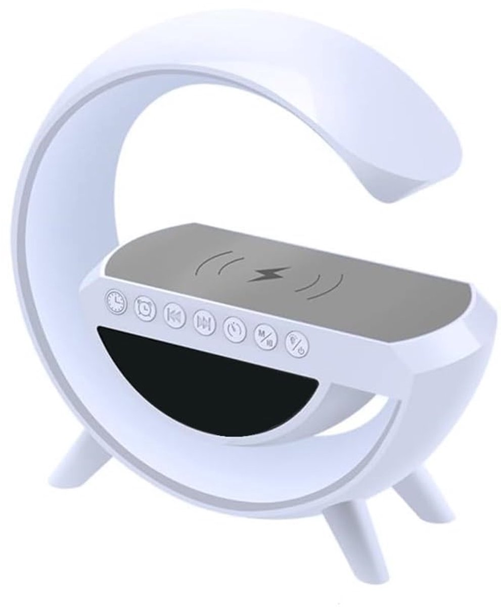 SnelShoppen - Nachtlampje met Draadloze Luidspreker en USB-Wekker - Ideaal voor Kinderen, Slaapkamer, Camping - Multifunctioneel en Stijlvol Design