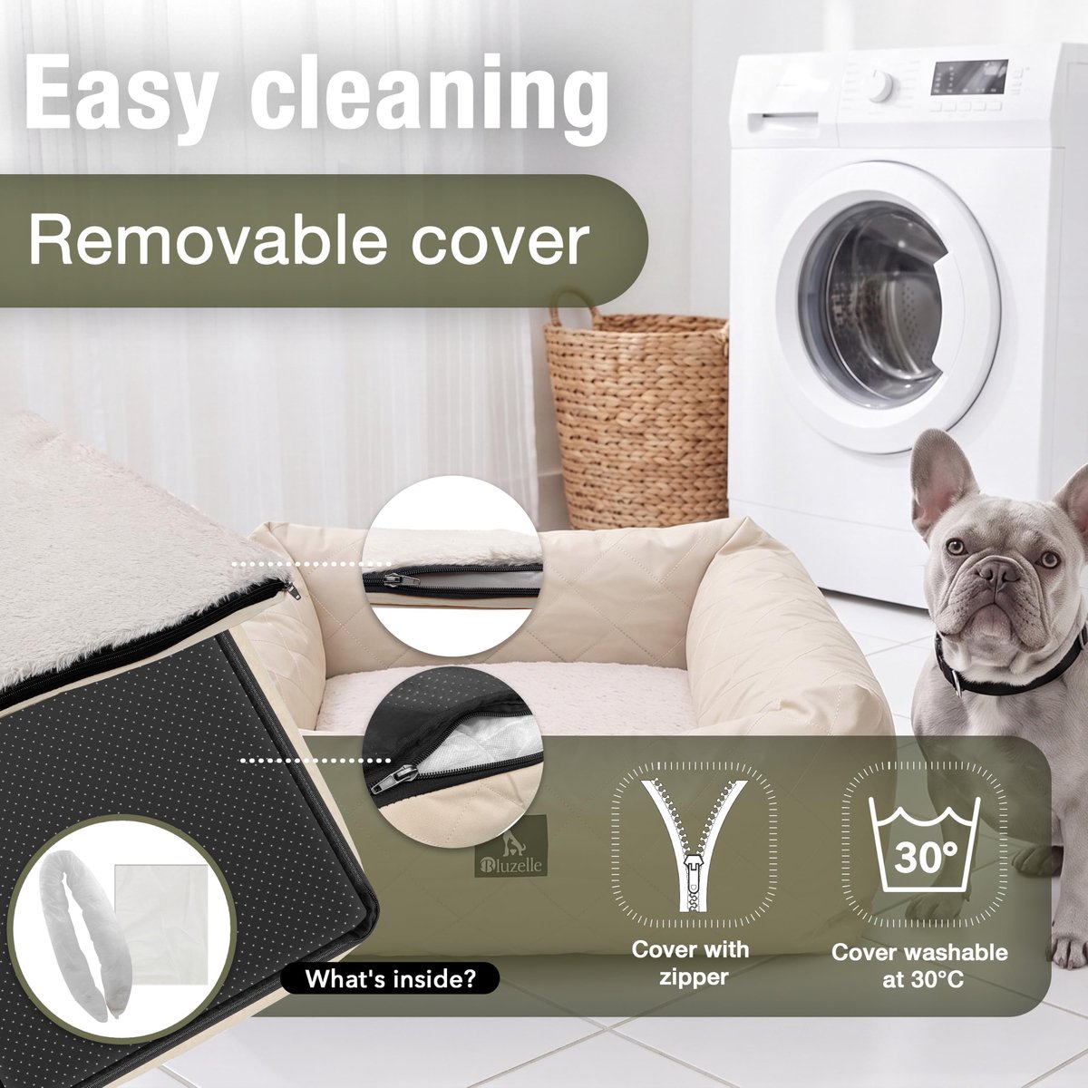 SnelShoppen - Honden Autostoel, 2-in-1 Hondenmand voor Kleine & Middelgrote Honden, Waterdicht Oxford Stof, Afneembare Hoes, Antislip Bodem, Beige Kle