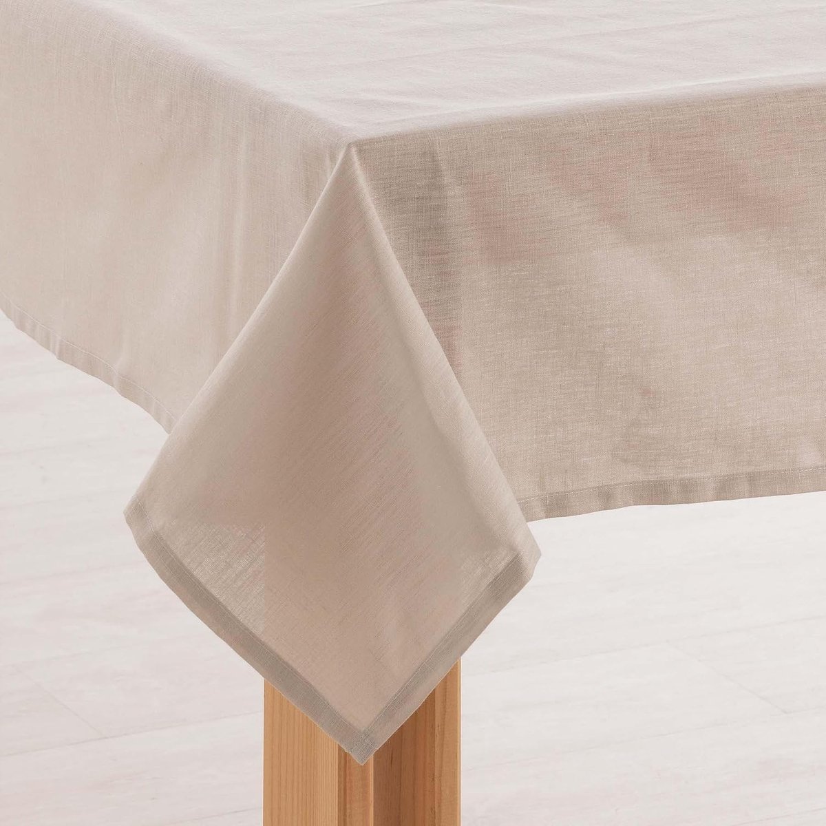 SnelShoppen - Waterdichte Tafelkleed 100% Linnen Lichtgrijs 350 x 150 cm Rechthoekig Stain Resistant Tafelkleed voor Binnen en Buiten, Perfect voor Fe