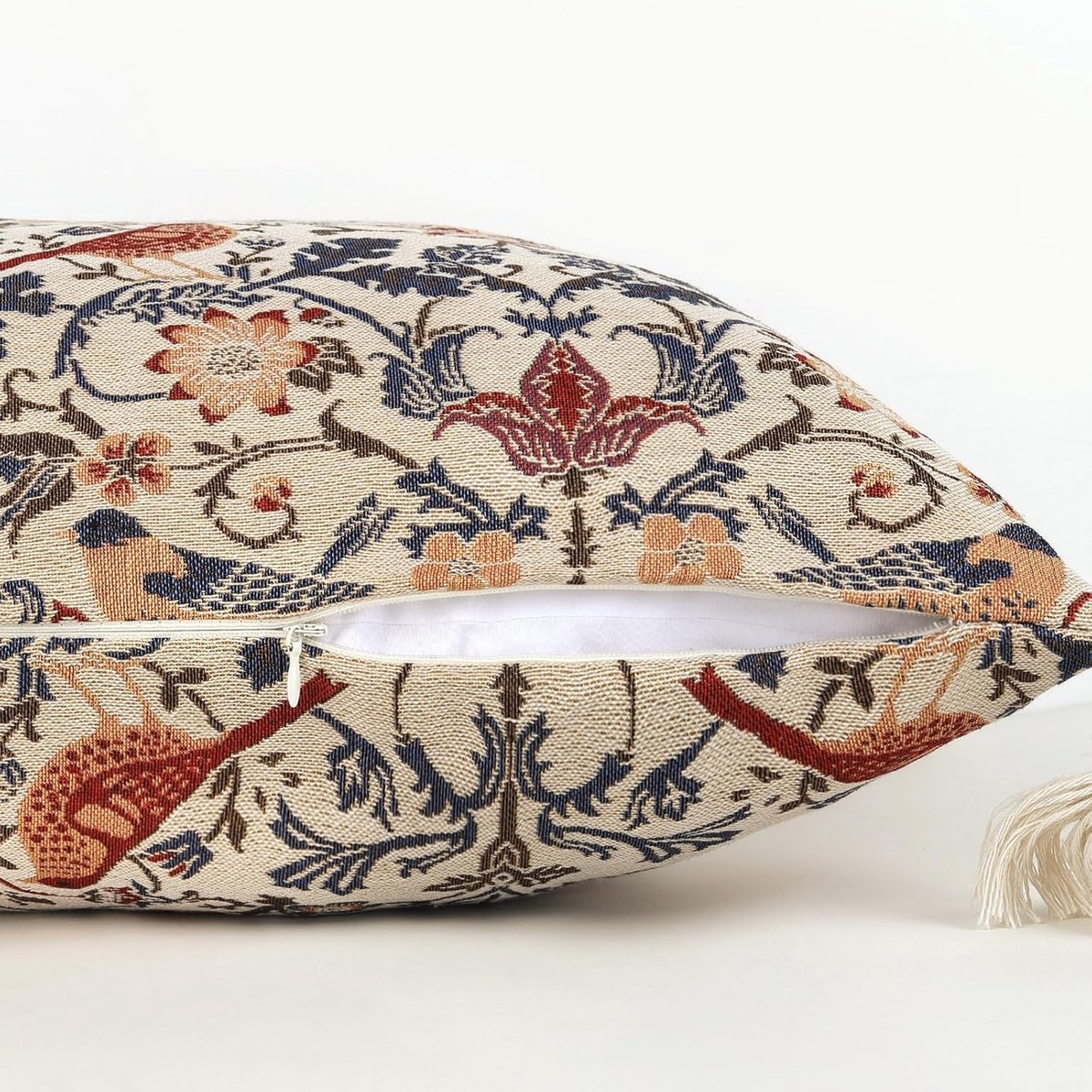 Vintage Lente Bloem Kussenhoes 30 x 50 cm - Zachte Jacquard Kussenhoes voor Decoratieve Sofa, Met Onzichtbare Rits, Perfect voor de Zomer