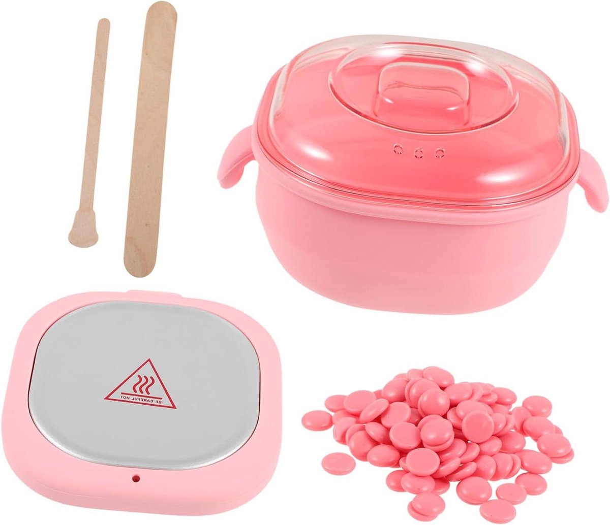 Wax Heater Set - Ontharingsset Wax - Gladde Huid - Efficiënte Haren Verwijdering - 11 cm - Roze