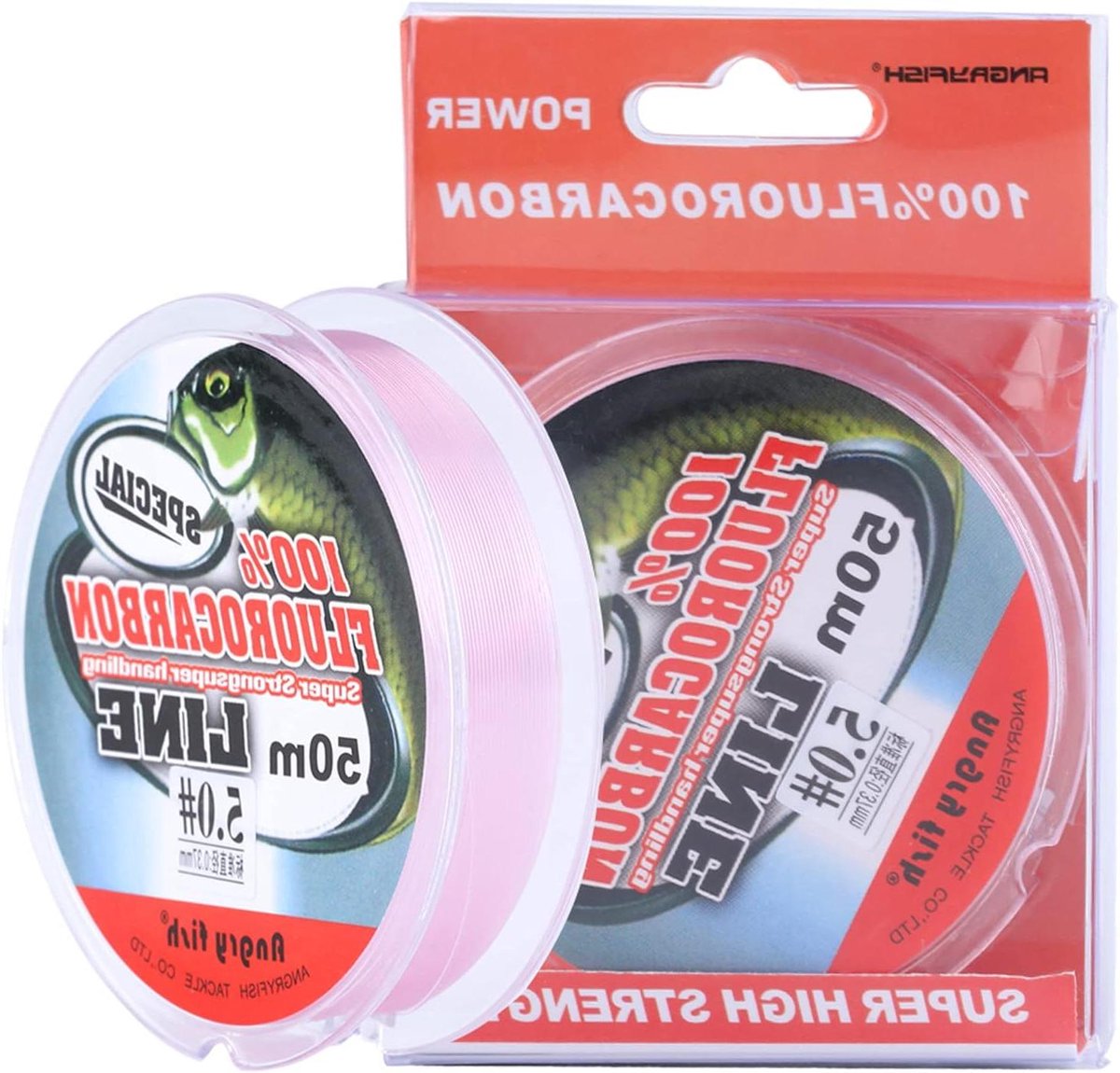 Vislijn Fluorocarbon - Lijn Visdraad - Vissen - Onzichtbaar onder water - 30 lbs/0.467 MM - Roze