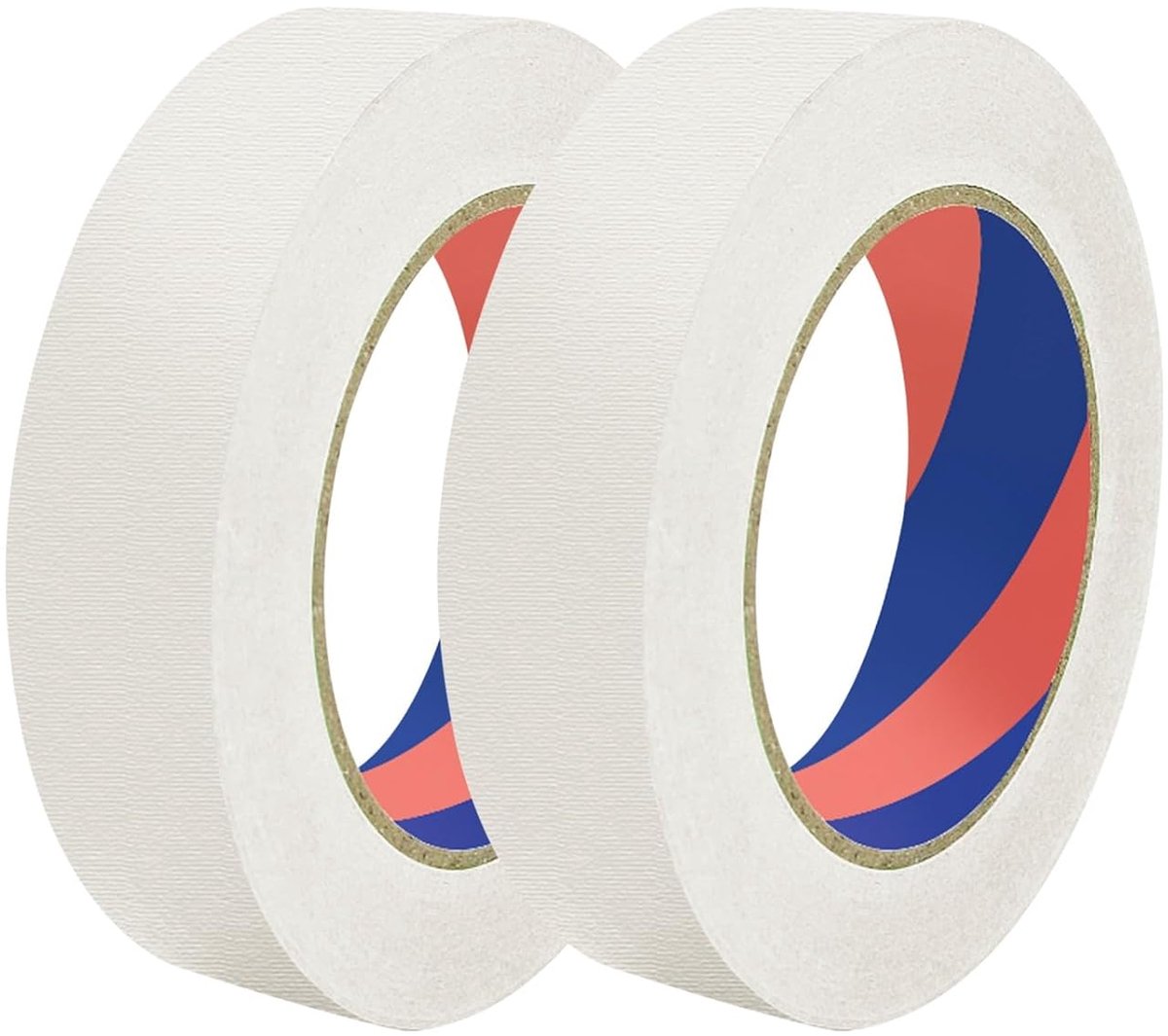 SnelShoppen - Witte Maskingtape 24 mm x 50 m - 2 Rollen Schildertape, Eenvoudig Te Verwijderen, Geen Restanten, Perfect Voor Schilderen en Decoratie