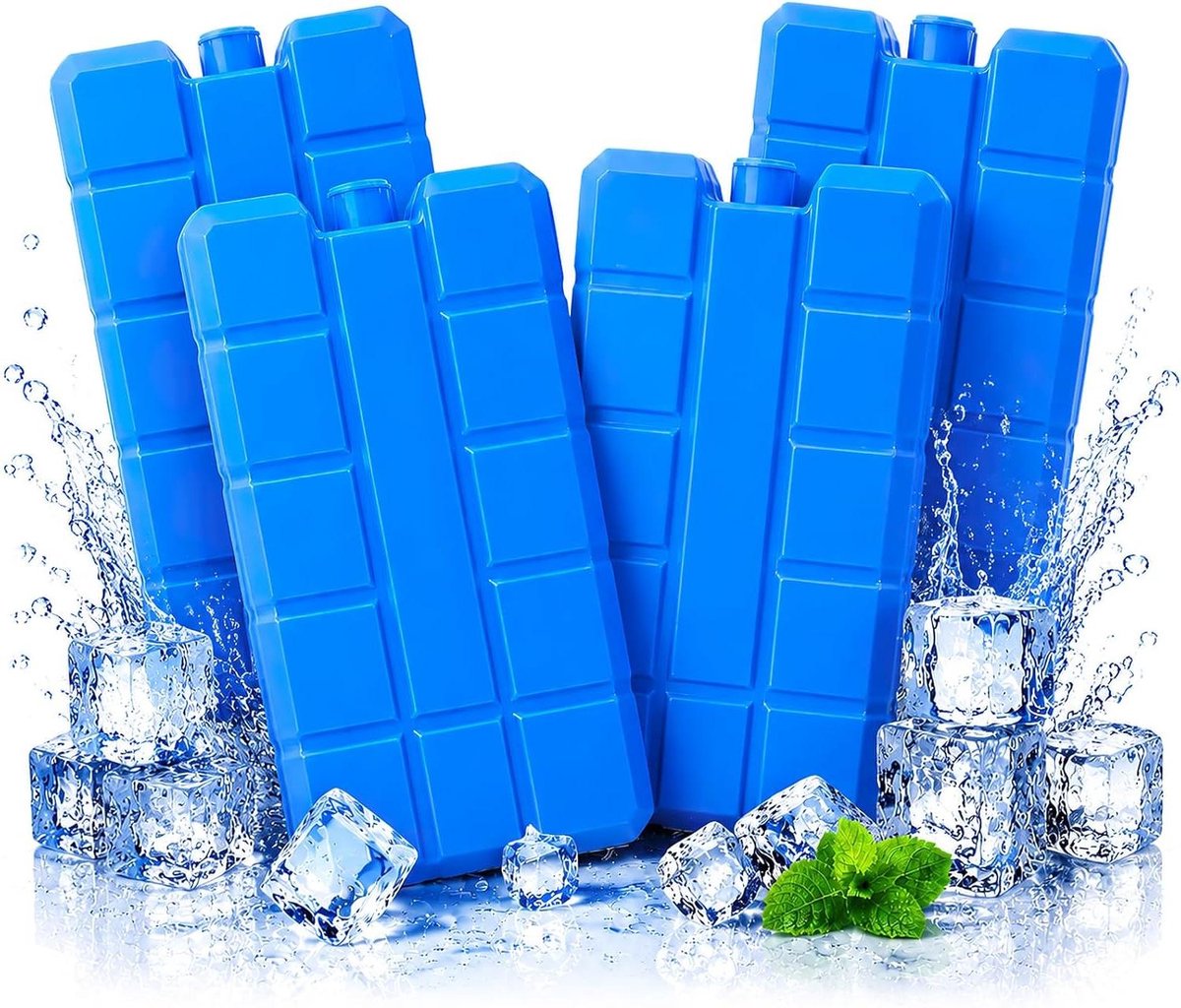 Koelaccu's Set - Koelelementen Vriezer - Voedsel Koel Houden - Ultradun Ontwerp - 200 ml - Blauw