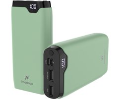 imoshion® Powerbank 20000 mAh - 22.5W Snellader - USB C / USB A - LED Display - Powerbanks - Universeel - Noodpakket - Groen