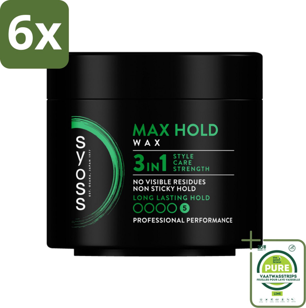 SYOSS - Max Hold Haarwax - Verzorging - Langdurige Styling - 150ml - Voordeelverpakking - 6 stuks - Haarwax - Stylingproduct