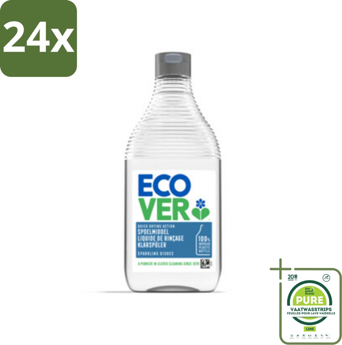 Ecover - Spoelmiddel - 450 ml - Voordeelverpakking - 24 stuks - Vaatwasmiddel - Spoelmiddel