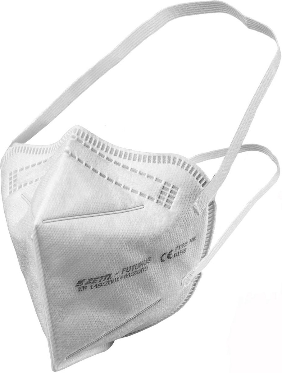 SnelShoppen - FFP2 Mondmasker Gas Masker Made in Duitsland, DEKRA Gecertificeerd, Individueel Verpakt, Verpakking van 10 Stuks