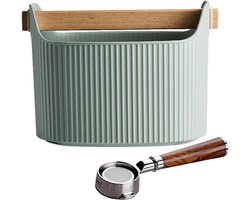 Espresso Klopbox - Koffiemalen Bak - Koffiedik Verwijderen - Verwijderbare Metalen Bar - 19 cm Diameter - Groen