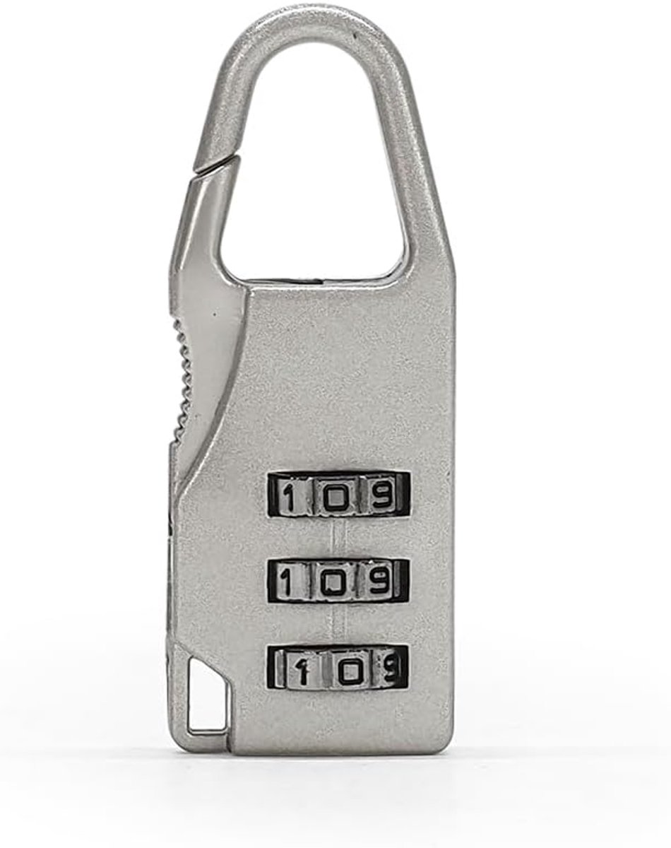 SnelShoppen - Mini Code Hangslot voor Bagage, Koffers, Rugzakken, 3-Cijferige Combinatie, Verhoogde Reisveiligheid, Zinklegering Hangslot, Zwart of Zi