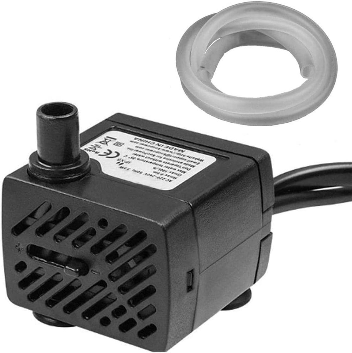 waterpomp 48 GPH [180 l/H] 3 W, klein aquarium, visvijver, schildpad, waterdieren, sculptuur, tuin, bewegende boot, vijver, fontein, tafelaquariumpomp.