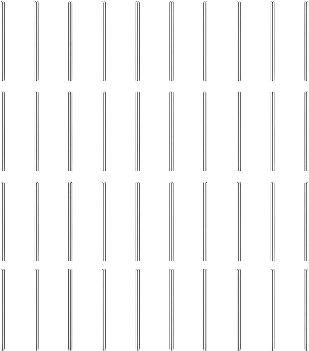 150 stuks 0,6 mm x 12 mm plugpennen 304 roestvrij staal cilindrische ronde kop planksteunen pennen voor boekenkast, kast, meubelcomponent GB831 zilver