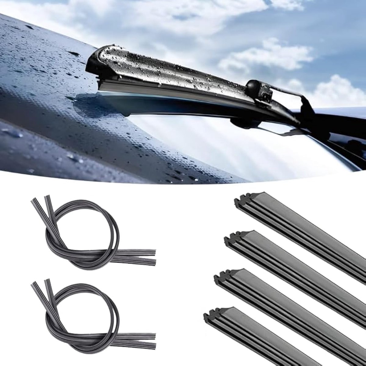 4 stuks 35 cm ruitenwisserrubber, vervangende rubberen strips zonder botten ruitenwisserrubber, universele ruitenwisserbladen, wisserrubber, auto te gebruiken in auto's, bussen, vrachtwagens
