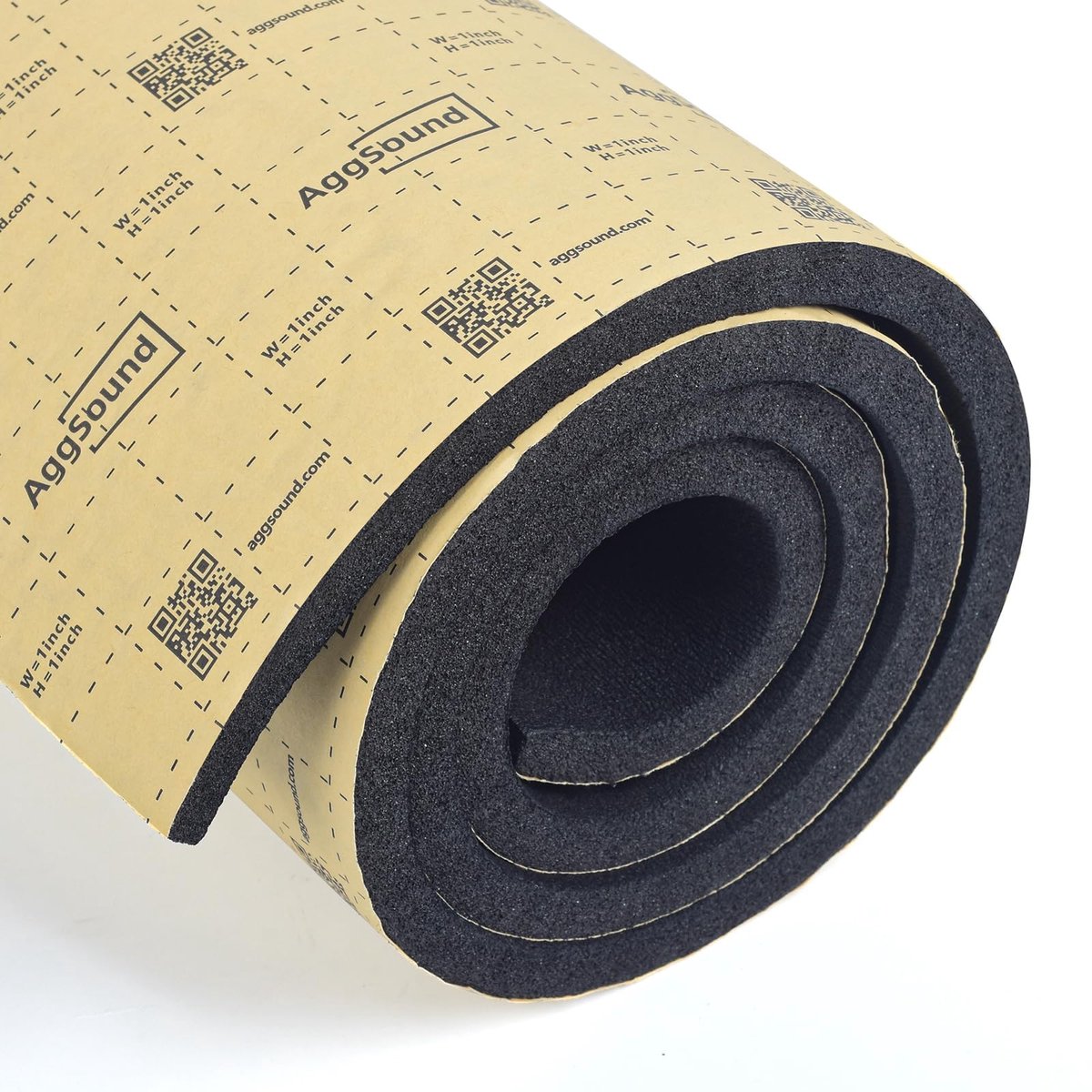 SnelShoppen - AggSound 1 rol zelfklevend dikteschuim 25mm 152×40cm voor auto-isolatie, geluidsisolatie, isolatiemat zelfsnijdend (0,56㎡)
