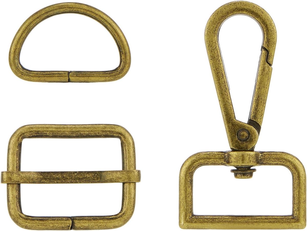 15-delige tasaccessoireset, draaibare karabijnhaken, tri-glijdende schuifsluitingen, tasaccessoires en D-ringen voor handtassen