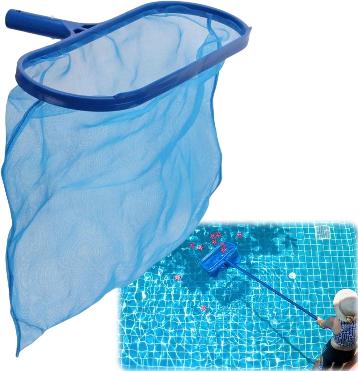 Schepnet voor zwembad, bladschepnet, schoon net voor zwembad, schepnet voor zwembad, schepnet voor het reinigen van het zwembad, zwembadskimmer Rake Net, voor reiniging