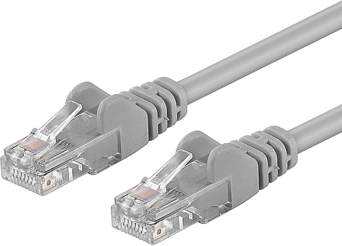 Netwerkkabel, Ethernet, LAN en patchkabel, Cat6, UTP, snel, flexibel en robuust, RJ45-kabel, 1 Gbit/S, AWG 26/7, koperen kabel, 100% Cu, grijs, 20 m