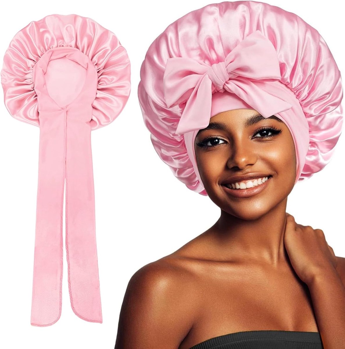 slaapmuts voor lang haar, zijden bonnet zijde, slaapmuts, haarbescherming, haarkap voor de nacht, satijnen bonnet, haarkap om te slapen, slaapmuts voor dames, zijden slaapmuts voor