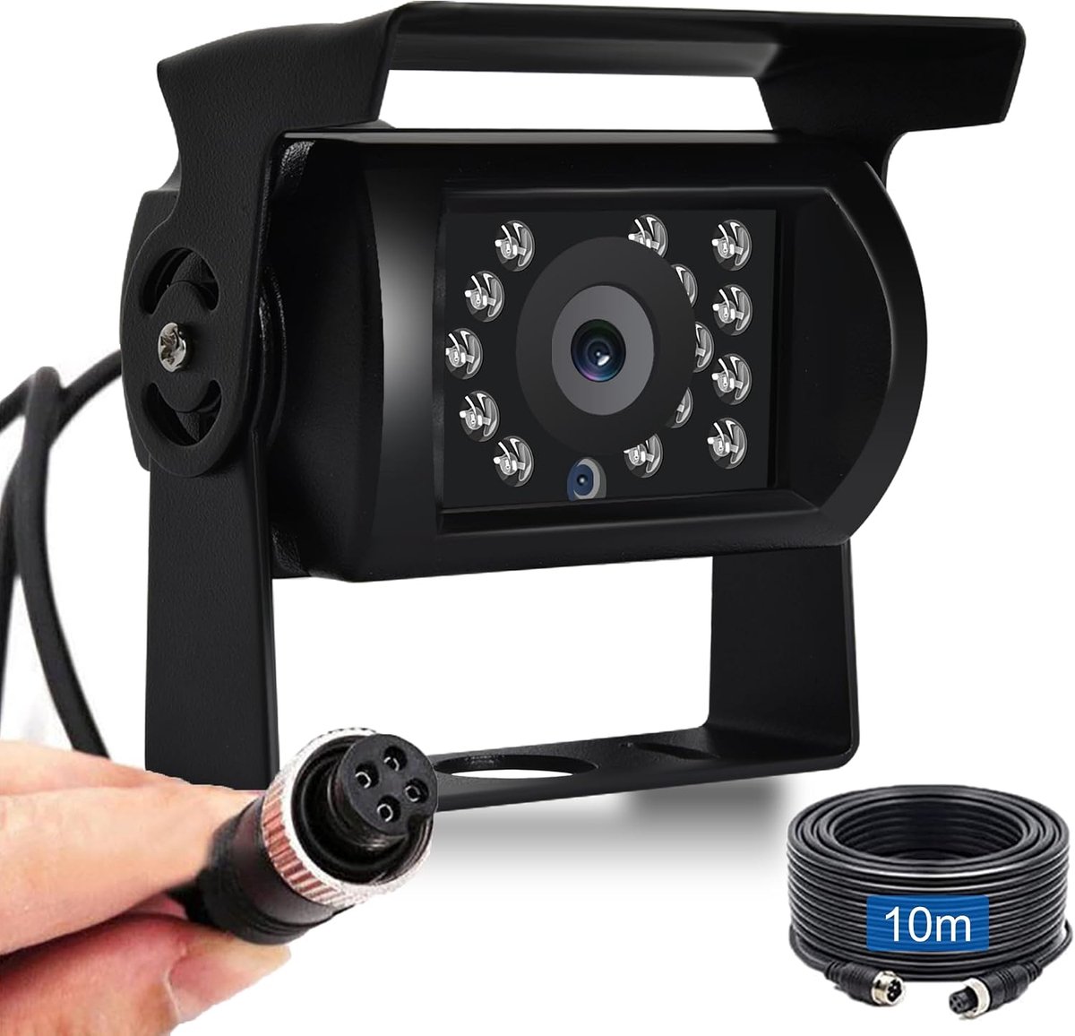 Achteruitrijcamera, 4-polig, luchtvaart, mannelijk, 10 m, 18 IR nachtzicht met waterdichte hulplijn, voor bus/camper, vrachtwagen, aanhanger, auto, 12 V-24 V