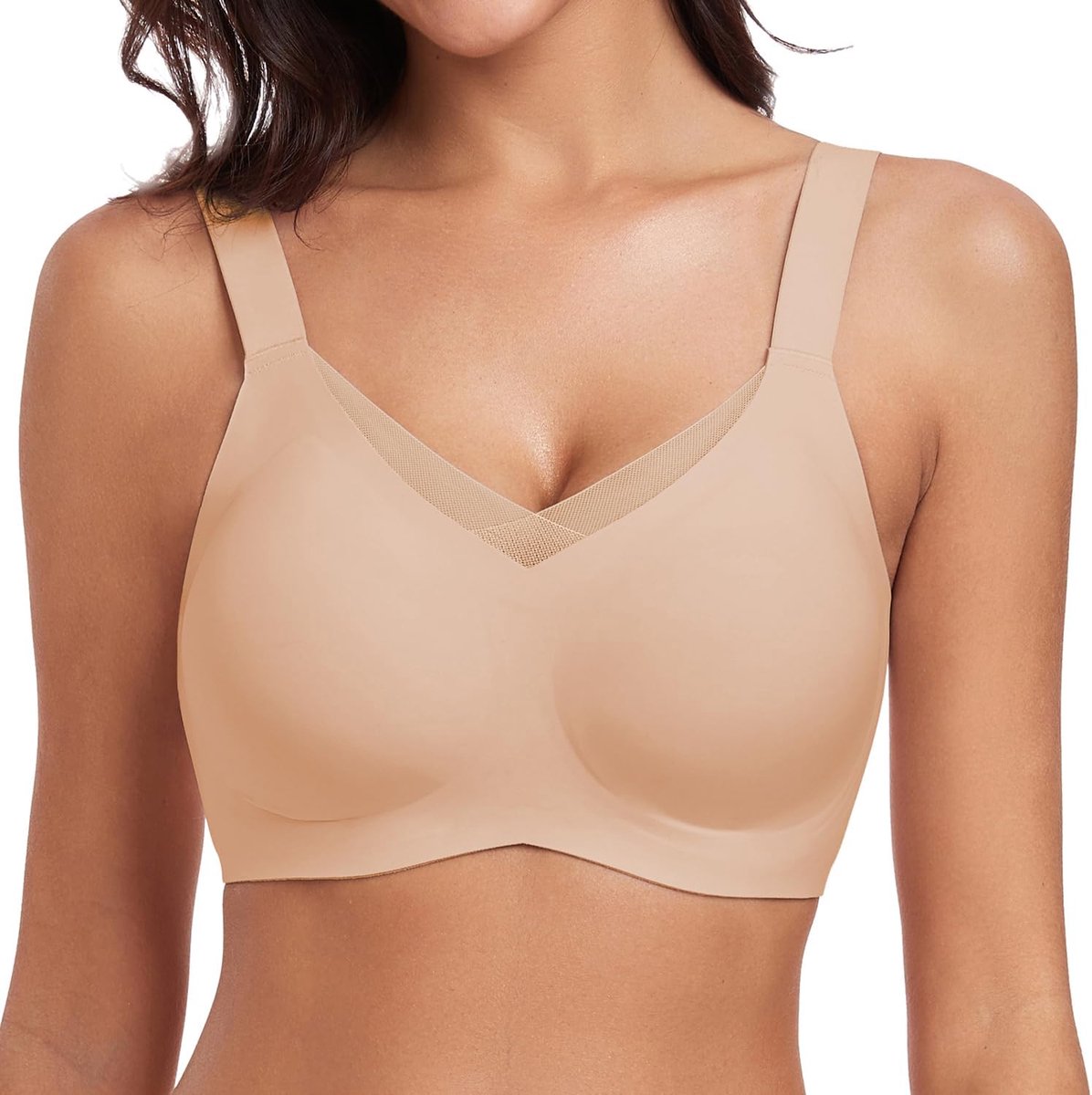 BH dames zonder beugel gevoerde beugelloze beha push-up mesh bralette zachte beha comfort onzichtbare naadloze beha