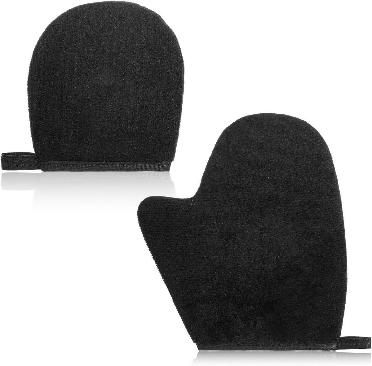 2 stuks zelfbruinende handschoen, bruiningshandschoenen, handschoenen voor zelfbruinende zelfbruiningshandschoenen, mitt-applicator, dubbelzijdig voor bronzing-olie, gezicht en lichaam (zwart)