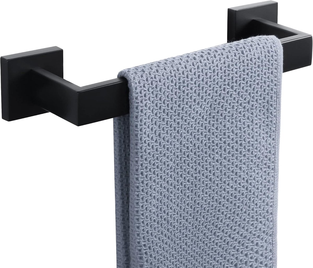 Handdoekrails Wandmontage Badkamer Handdoekhouder 30 cm Handdoekstang, SUS304 Roestvrij Staal Matzwart, EGYT030-B