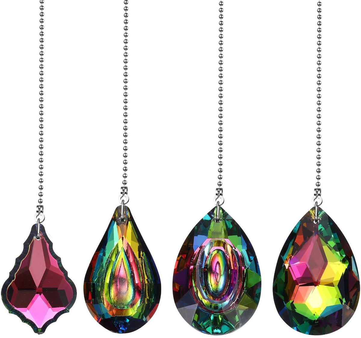 Omgoods - 4 Stuks Kristallen Plafondventilator Trek Ketting Extender - Decoratieve Hangers voor Lampen