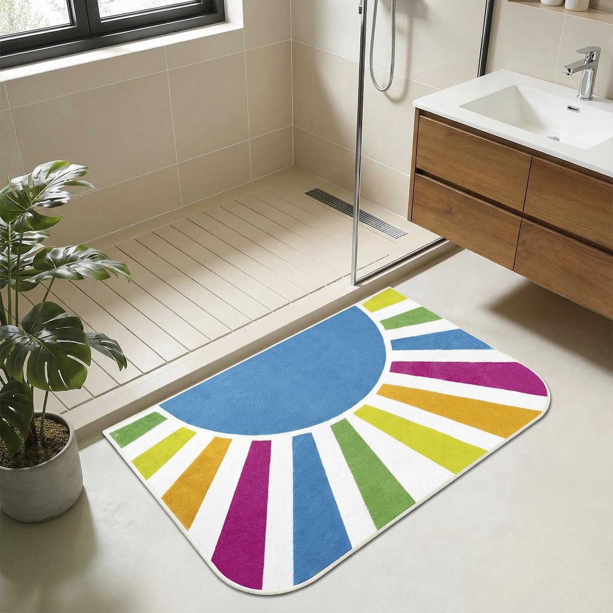 Omgoods - Wasbare Tapijt voor Keuken en Badkamer - Antislip 51 x 76 cm, Blauw