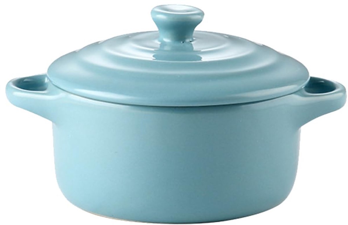 Omgoods - Lake Blue Ceramische Stoofpot met Deksel - Voor Soep en Stoofgerechten