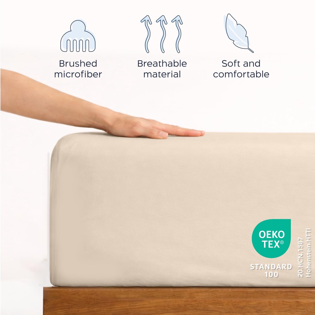 Omgoods - Compleet Beddenset 180x200 cm, 4-Delig met Fitted Sheet