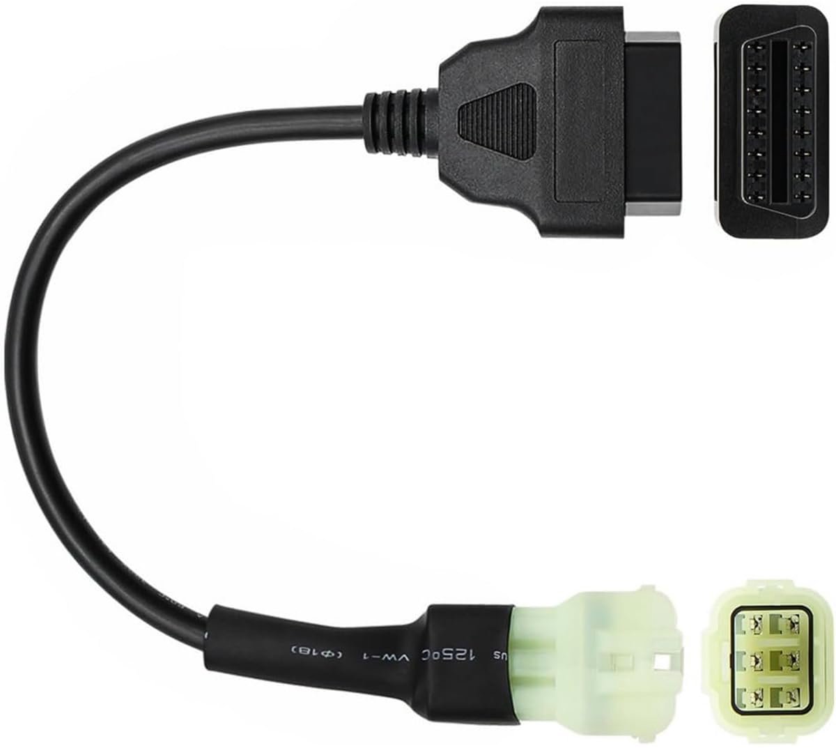 6pin 6 pin naar 16pin OBD2 Kabel Diagnostische Adapter CANBUS Kabel Fit voor Kawasaki Z900RS/Z800/Z900/Z1000/ZX10R/ZX14R/H2 Werk met Lezen Code ECU Tune EURO 4 Adapter motorrad