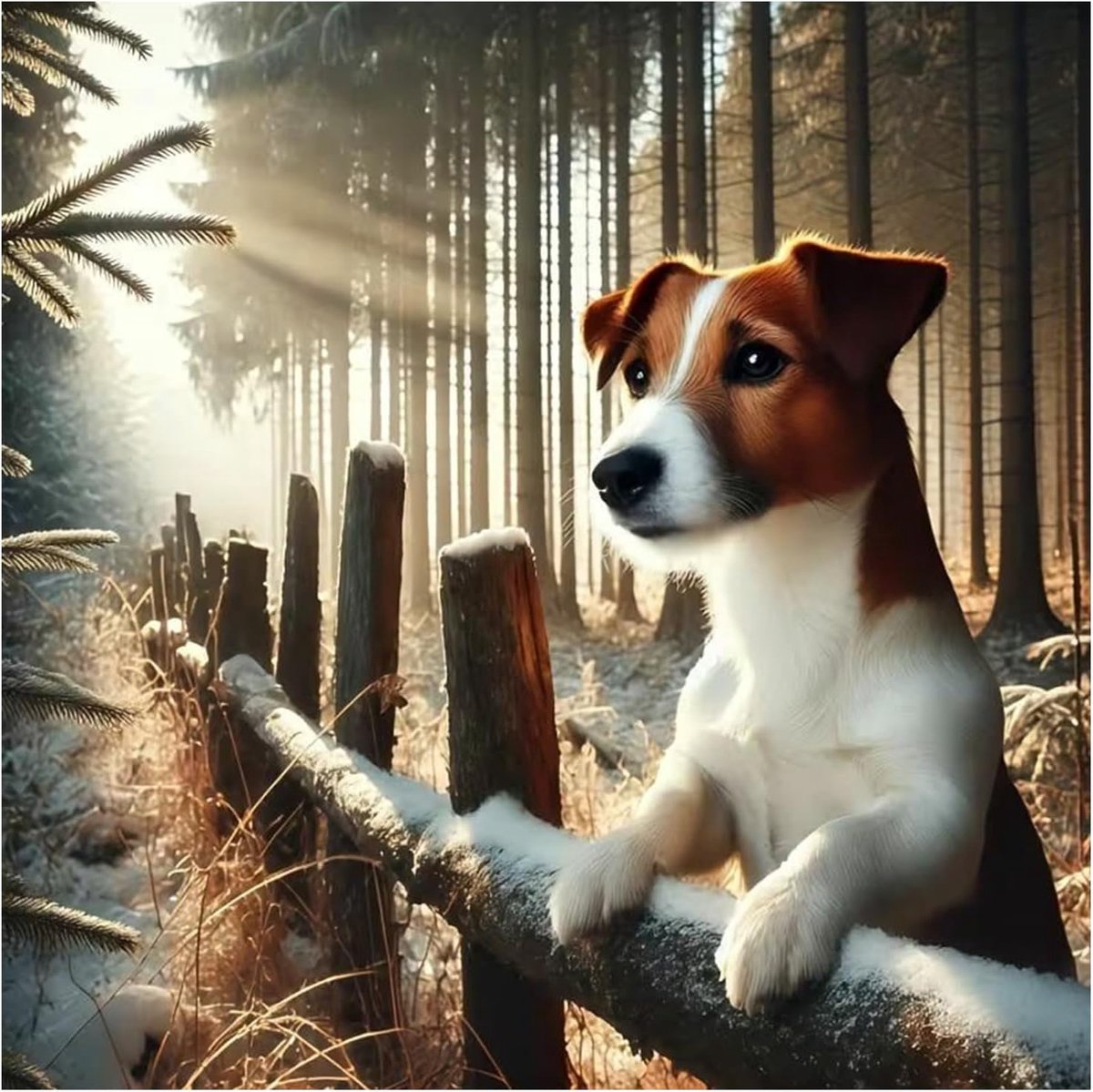 30 x 30 cm Diamond Painting volwassenen honden Jack Russell Terrier, diamant schilderij afbeeldingen dieren winterlandschap, mozaïek borduurwerk kruissteek kunst cadeau, wanddecoratie voor