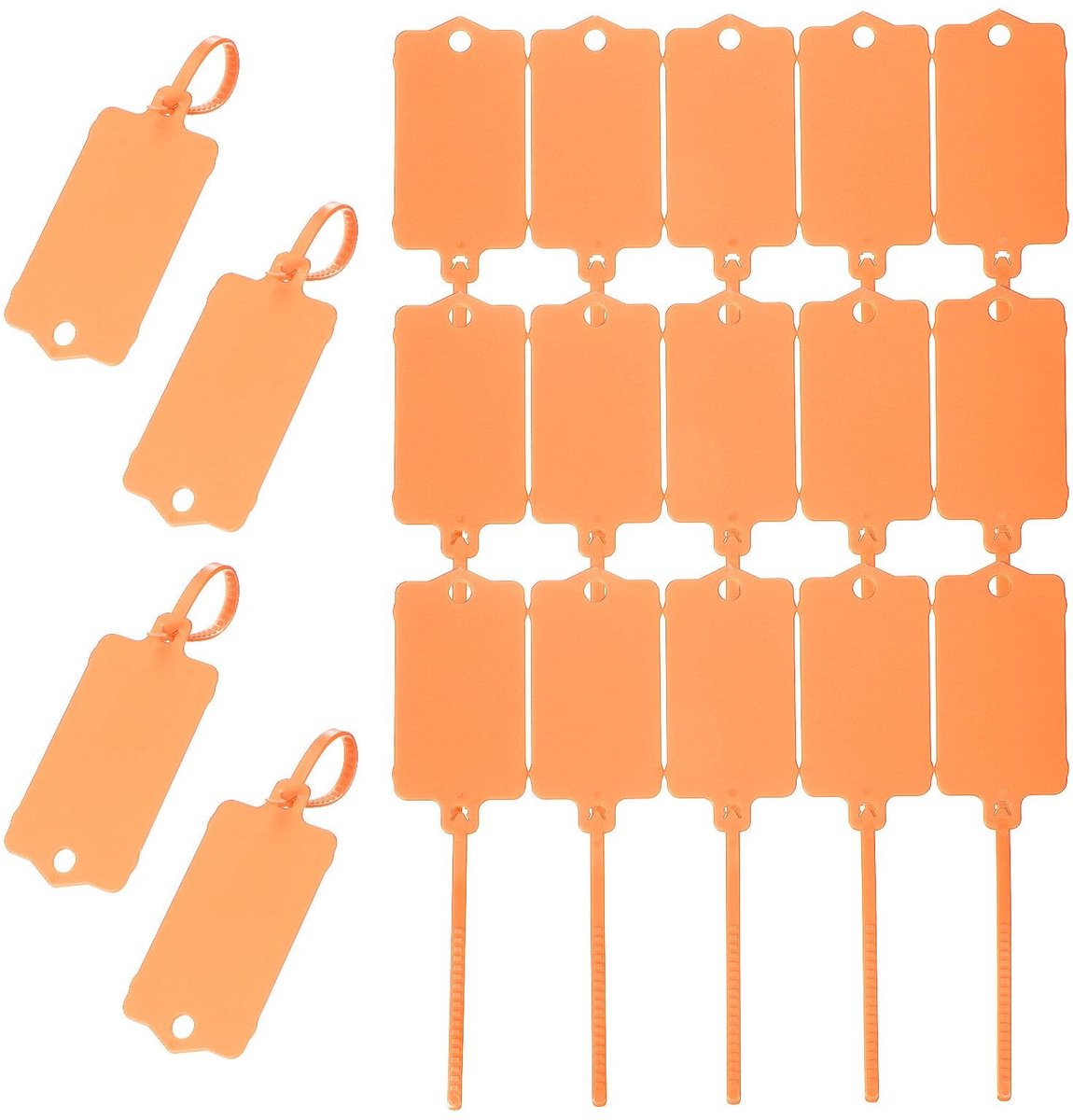 Omgoods - 100 Stuks Lege Waterdichte Plastic Labels - Met Haak voor Bagage