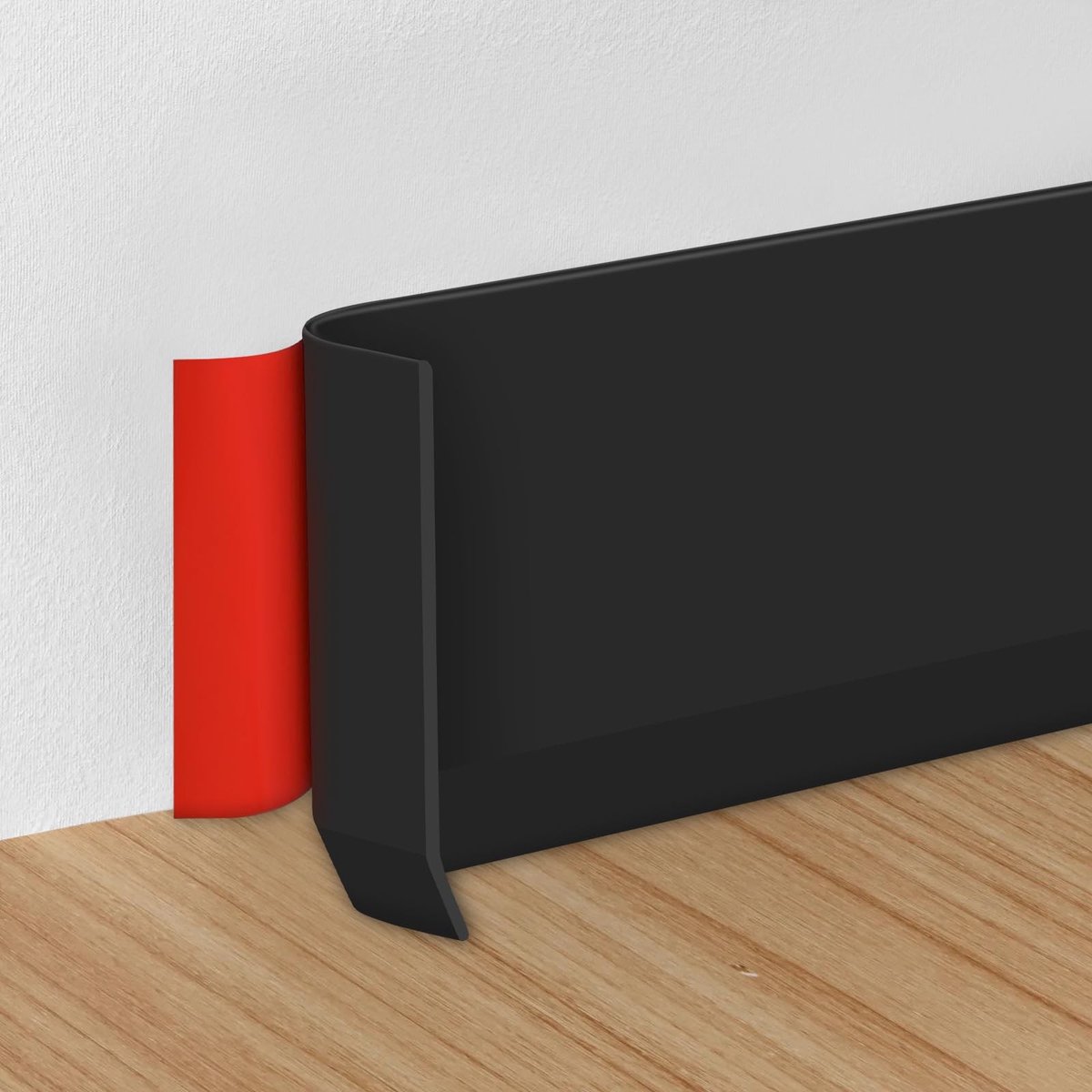 Omgoods - Flexibele Plinten - Vinyl Zelfklevende Plinten - Zwart, 10cm x 6m